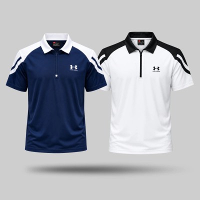 2pis Premium-Quality-Sports-Polo-T-Shirt-navy-white