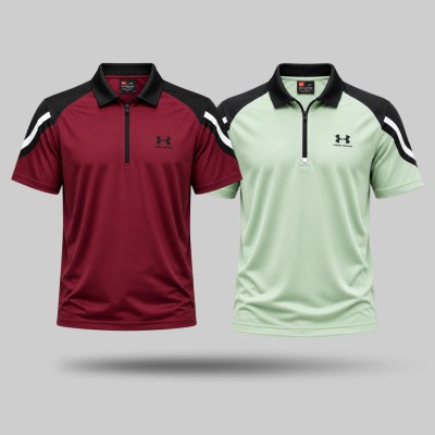 2pis Premium-Quality-Sports-Polo-T-Shirt-maroon-lemon
