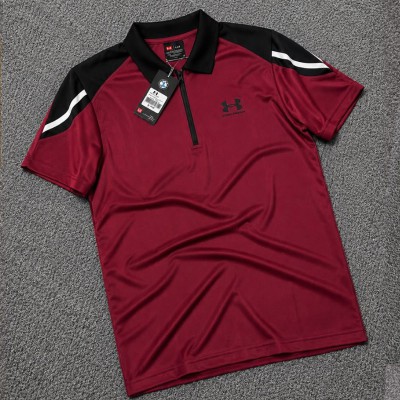 premium-quality-sports-zipper polo-t-shirt-maroon