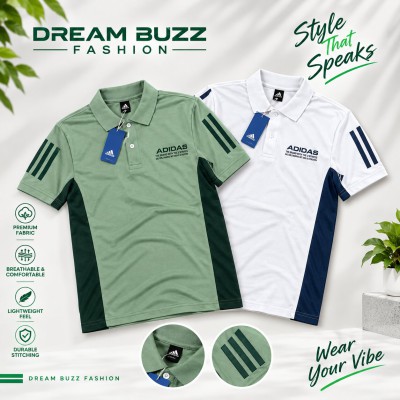 2PCS -Ad-sports-polo-Lemon&White