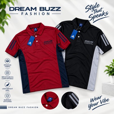 2PCS -Ad-sports-polo-Maroon&black