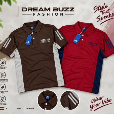 2PCS -Ad-sports-polo-Maroon&coffee