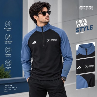 HIGH NECK ZIPPER SWEATSHIRT (black)
