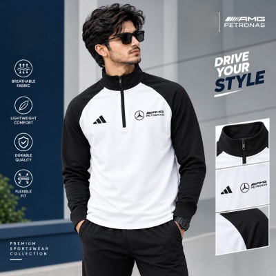 HIGH NECK ZIPPER SWEATSHIRT (white)