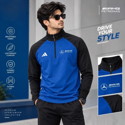 HIGH NECK ZIPPER SWEATSHIRT (petrol)