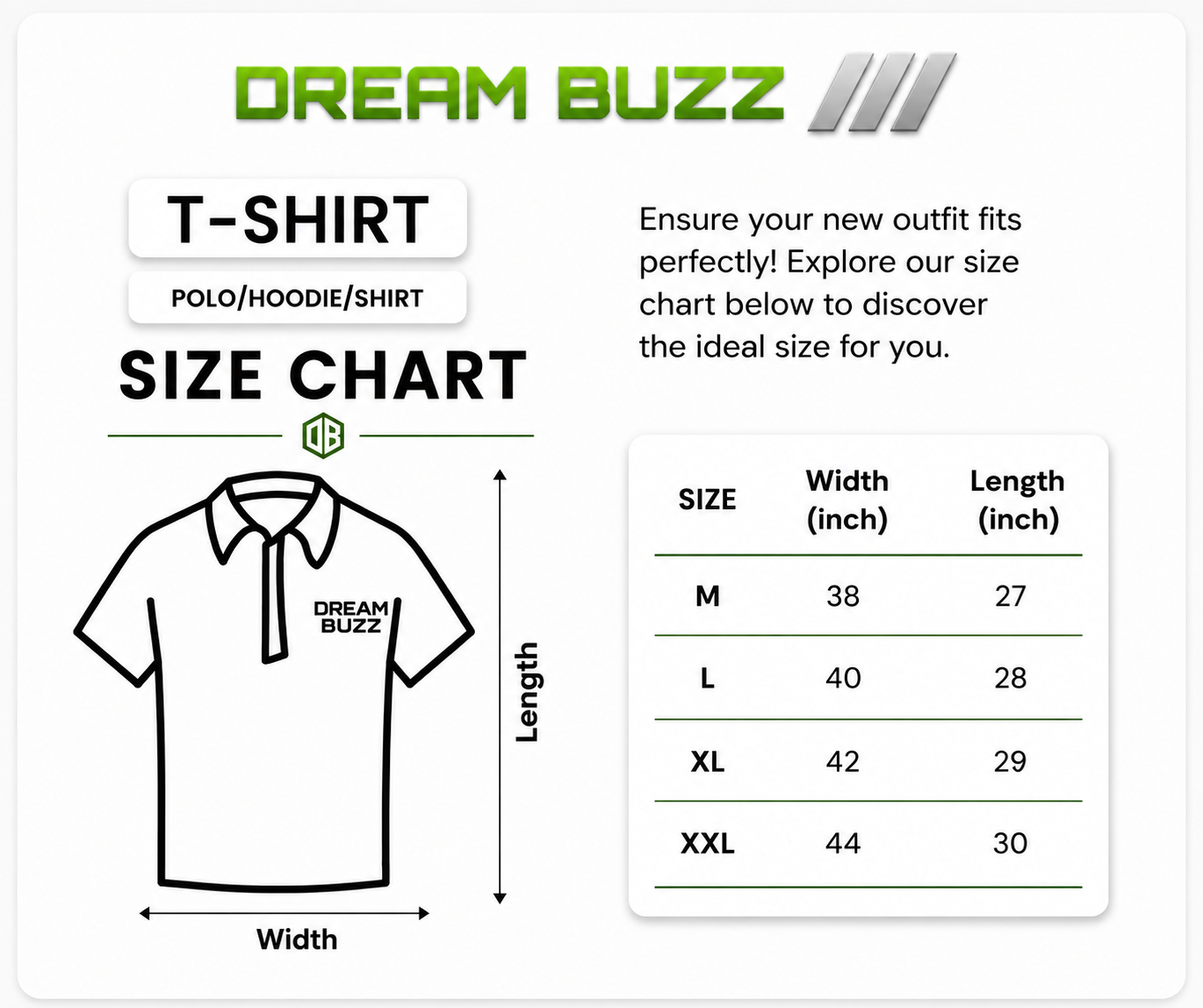 Size chart for premium-quality-sports-polo-t-shirt-royel blue